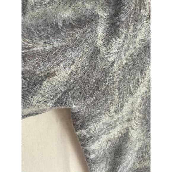 DEAN‎ & WHITE Wool + Angora Cardigan Size 2x Abstract Feather Luxe Quiet Luxury - Picture 11 of 13